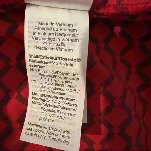 J Crew Men’s Swim Trunks Shorts Suit Geometric Patterned in Red and Navy Size 35 - Picture 8 of 9